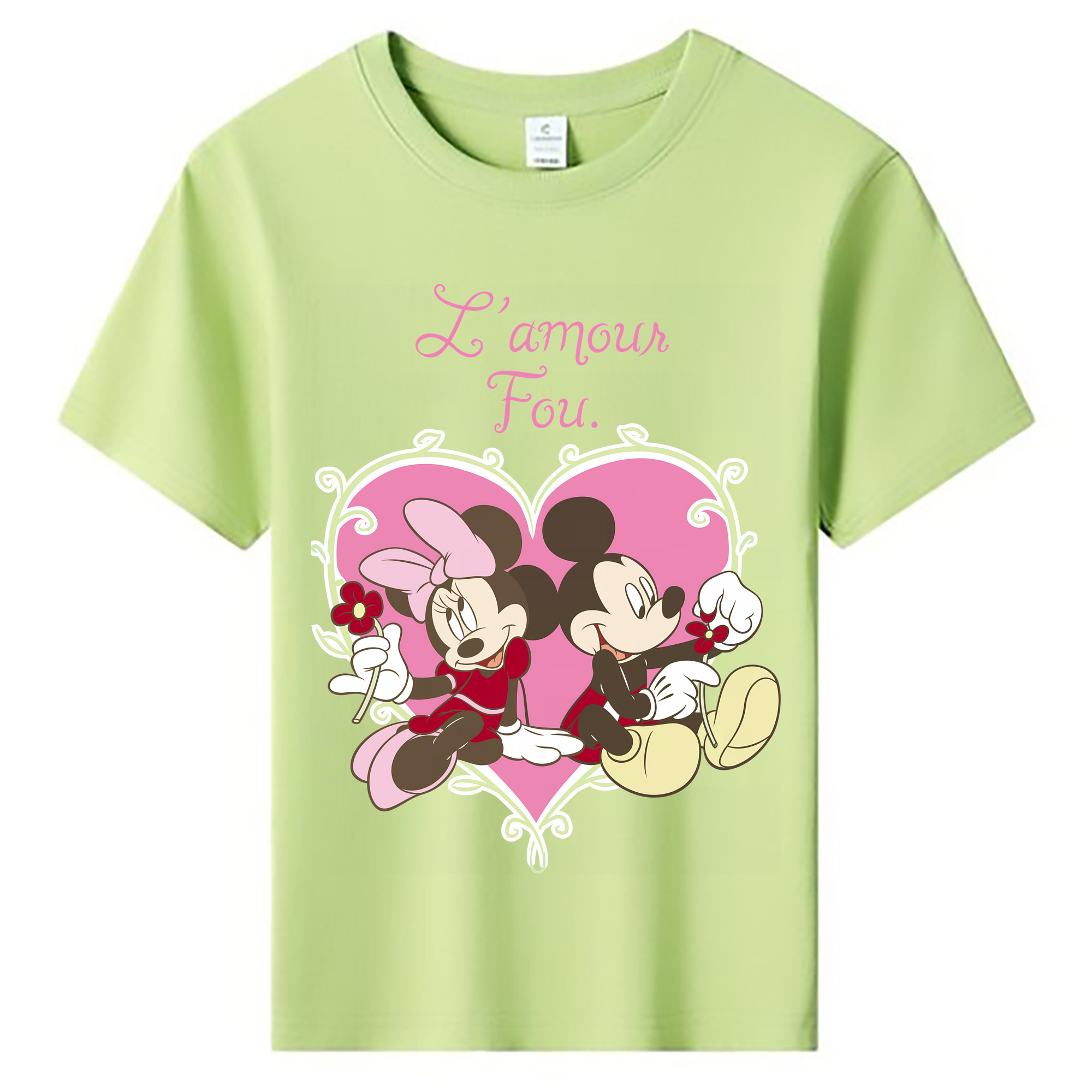 ミッキーマウス Mickey Mouse 綿100％キッズTシャツ（フロントプリント）